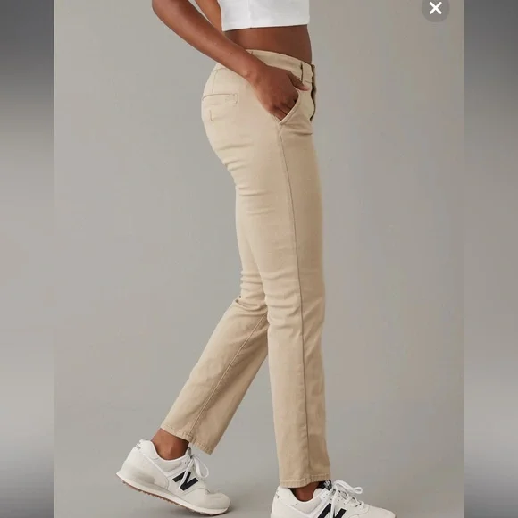 NWT! American Eagle Skinny Stretch Pants - Desert Sand Size 8 - Picture 2 of 8